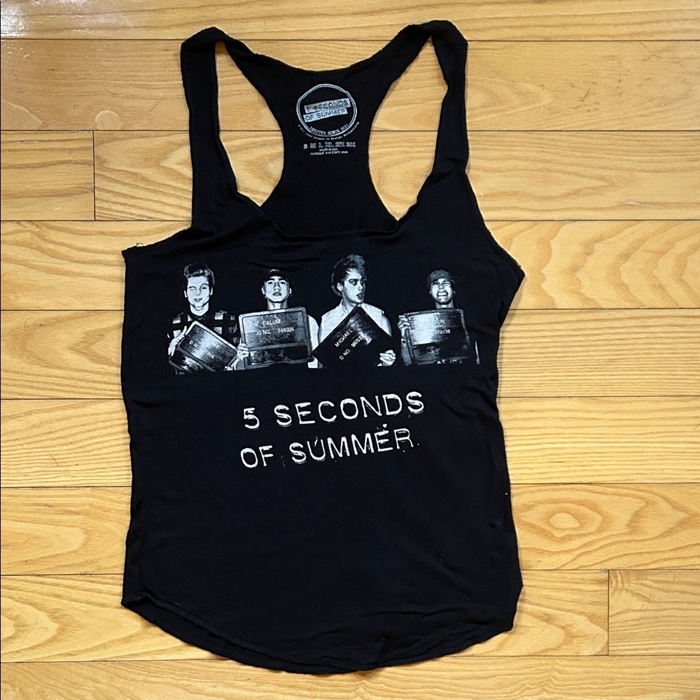 5 Seconds Of Summer Graphic Black Tank Top from Concert Size Small